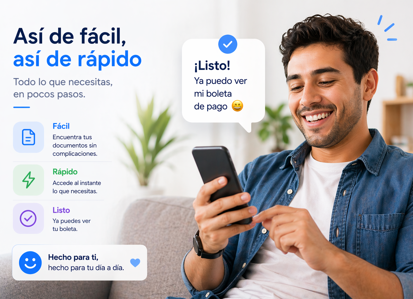 Vista del portal del colaborador para gestión móvil y autoservicio